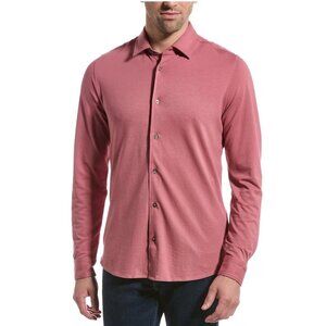 NWT Ted Baker Men's Pink Rigby Pique Long Sleeve Shirt 5 XL